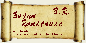 Bojan Ranitović vizit kartica